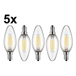 Lámpara de filamento LED juego de 5 E14 4,5W 470lm 2700K 300° CRI > 80 