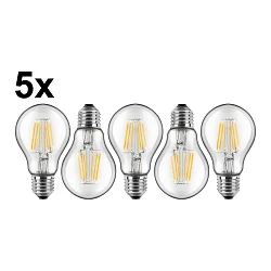 Lámpara de filamento LED juego de 5 E27 7W 810lm 2700K 300° CRI > 80 