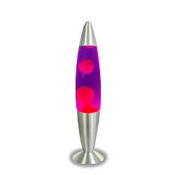 Lámpara LED de lava IP20, púrpura, rosado, plata 