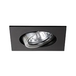 Luz downlight giratorio, cuadrado GX5,3 IP20, aluminio, negro regulable