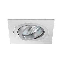 Luz downlight giratorio, cuadrado GX5,3 IP20, aluminio mate regulable