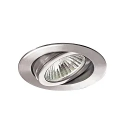 Luz downlight redondo, giratorio GX5,3 IP20, acero inoxidable regulable