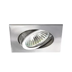 Luz downlight giratorio, cuadrado GX5,3 IP20, acero inoxidable regulable