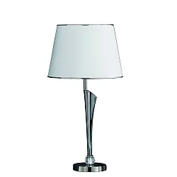 Table lamp BAHIA, E27 max. 60W, brass cast / crystal / moire jaquard fabric, black chrome