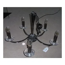 Luminaria colgante BAHIA de 5 llamas E14 IP20, cromo negro regulable