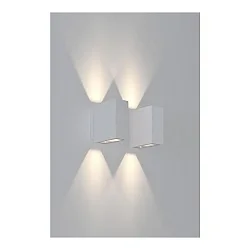 Outdoor LED wall luminaire, IP54, Up/Down, 230V, 2x5W 3000K 650lm 60°, structured white