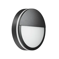 Luminaria de pared para exteriores EYE semicircular, resistente a los impactos, radiación lateral IP65, negro mate 