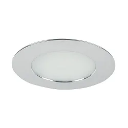 Luz downlight redondo, versión incorporada IP44, cromo regulable