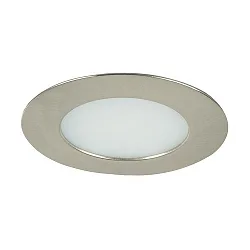 Luz downlight redondo, versión incorporada IP44, níquel mate regulable