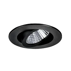 Recessed LED spot, IP20, round, Ø 8.2cm, Plug&Play 350mA, 7W 2700K 740lm 38°, swivelling 30°, black