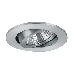 Recessed LED spot, IP20, round, Ø 8.2cm, Plug&Play 350mA, 7W 2700K 740lm 38°, swivelling 30°, matt alu