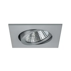 Luz downlight giratorio, cuadrado IP20, aluminio mate regulable