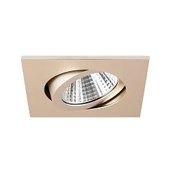 Luz downlight giratorio, cuadrado IP20, champán regulable