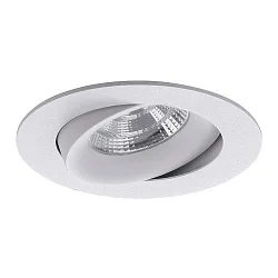 Recessed LED spot INDIWO83, IP20, round, Ø 9.5cm, Plug&Play 350mA, 5.5W 3000K 550lm 36°, swivelling 25°, structured white