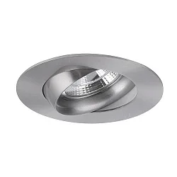 Luz downlight INDIWO83 redondo, giratorio IP44, níquel mate regulable