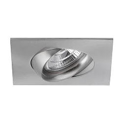 Recessed LED spot INDIWO83, IP44, square, 9.5 x 9.5cm, Plug&Play 350mA, 5.5W 3000K 550lm 36°, swivelling 25°, matt nickel