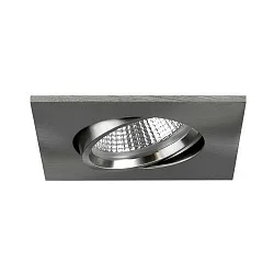 Recessed LED spot INDIWO68, IP20, cover square, 8 x 8cm, Plug&Play 350mA, 5.5W 3000K 550lm 36°, swivelling 15°, matt nickel