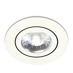Recessed LED spot DISC with lens optics, IP44, Ø 8.2cm, Plug&Play 350mA, swivelling 30°, 6W 4000K 720lm 38°, white
