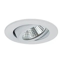 Recessed LED spot, IP20, round, Ø 8.2cm, Plug&Play 350mA, 7W 4000K 770lm 38°, swivelling 30°, white