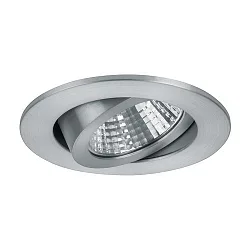 Recessed LED spot, IP20, round, Ø 8.2cm, Plug&Play 350mA, 7W 3000K 740lm 38°, swivelling 30°, matt alu