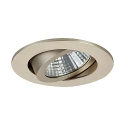 Recessed LED spot, IP20, round, Ø 8.2cm, Plug&Play 350mA, 7W 3000K 740lm 38°, swivelling 30°, matt champaign
