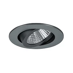 Recessed LED spot, IP20, round, Ø 8.2cm, Plug&Play 350mA, 7W 3000K 740lm 38°, swivelling 30°, matt titanium
