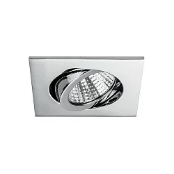 Luz downlight PLUG & PLAY giratorio, cuadrado IP20, cromo regulable