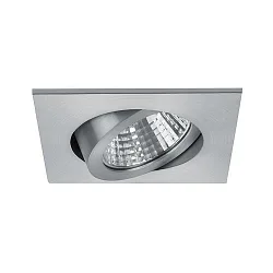Luz downlight PLUG & PLAY giratorio, cuadrado IP20, aluminio mate regulable