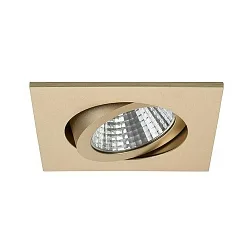 Luz downlight PLUG & PLAY giratorio, cuadrado IP20, champán regulable