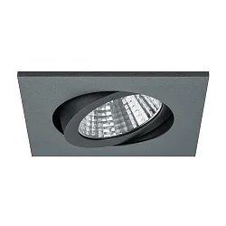 Luz downlight PLUG & PLAY giratorio, cuadrado IP20, titán regulable