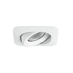 Recessed LED downlight, IP20, square, 8.2 x 8.2cm, Plug&Play 350mA, 7W 3000K 600lm 40°, structured white