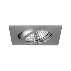 Recessed outdoor LED spot dim2warm, IP65, 8.2 x 8.2cm, Plug&Play 350mA, 6W 1800-3000K 460lm 38°, swivelling 30°, matt alu