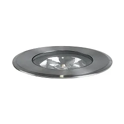 LED in-ground luminaire HYBRIDE FLAT, V4A, IP67 IK08, 24V DC, 12W 3000K 890lm 30°, passable up to 1t