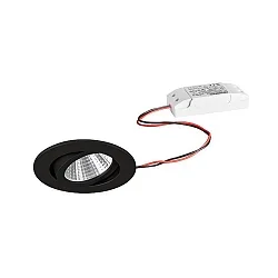 Luminaria empotrable IP65, brillante, negro, transparente  6W 650lm 3000K 20-40° 20-40° CRI 80-89