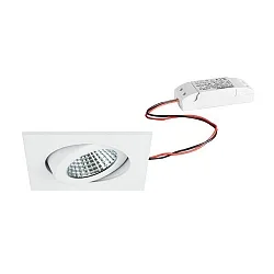 Luminaria empotrable para exteriores giratorio, cuadrado IP65, blanco