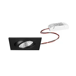 Luminaria empotrable IP65, brillante, negro, transparente regulable 6W 650lm 3000K 20-40° 20-40° CRI 80-89