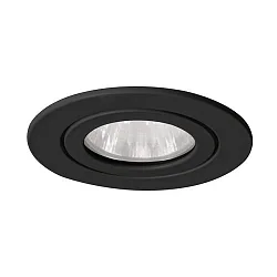 recessed luminaire ITANSA R round, rigid GU10 IP54, black dimmable