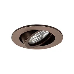Proyector empotrado TIRREL-R GU10 / PAR16 redondo, giratorio, con espaciador GU10 IP20, marrón metalizado mate regulable