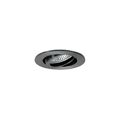 Proyector empotrado TIRREL-R GU10 / PAR16 redondo, giratorio, con espaciador GU10 IP20, brillante, negro regulable
