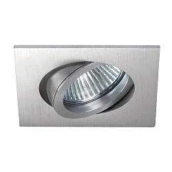 Proyector empotrado TIRREL-R GU10 / PAR16 angular, giratorio, con espaciador GU10 IP20, aluminio mate regulable
