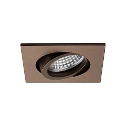 Proyector empotrado TIRREL-R GU10 / PAR16 giratorio, cuadrado, con portalámpara GU10 IP20, marrón metalizado mate regulable