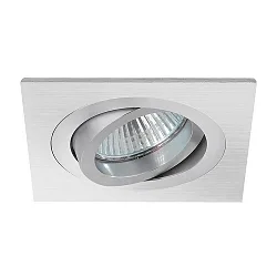 Luz downlight giratorio, cuadrado GU10 IP20, aluminio mate regulable