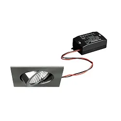 Luz downlight BB05 angular, giratorio IP20, níquel mate