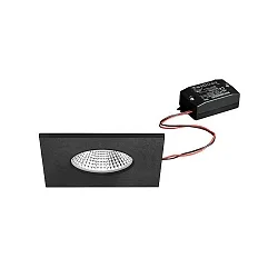 Luz downlight BB21 angular, rígido, versión incorporada, conmutable IP65, recubrimiento con polvo, negro mate