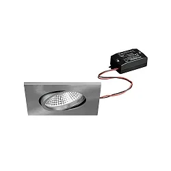 recessed luminaire BB25 square, swivelling, switchable IP65, nickel  7W 620lm 3000K 36° 36° CRI >80