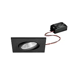 Luminaria empotrable BB25 angular, giratorio, conmutable IP65, recubrimiento con polvo, negro 7W 620lm 3000K 36° 36° CRI >80