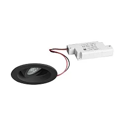 Proyector empotrado TIRRELDEEP LED DIM redondo, giratorio, para estación de trabajo VDU, retroceder IP20, negro regulable