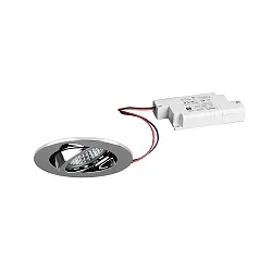 Proyector empotrado TIRREL-R LED DIM redondo, giratorio IP20, cromo regulable