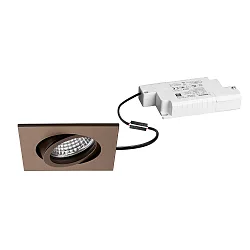 Proyector empotrado TIRREL-S LED DIM angular, giratorio, marrón metalizado mate regulable