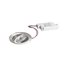 Luminaria empotrable IP20, acero inoxidable, brillante, transparente 6W 680lm 3000K 20-40° 20-40° CRI 80-89